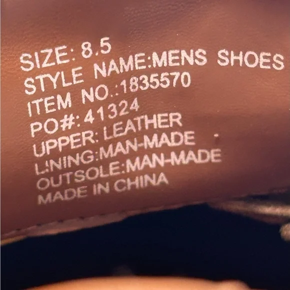 Perry Ellis Classic Brown Leather Oxford Dress Shoes Size 8.5 NWB - Picture 11 of 12